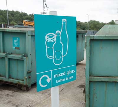 recycling plastic sign